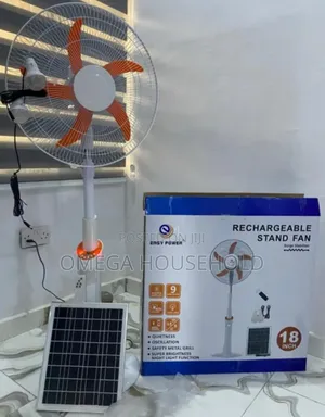 18" Solar Powered Fan With Panel and Bulbs