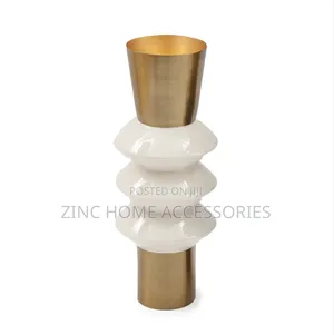 Gold and White Colour Vase