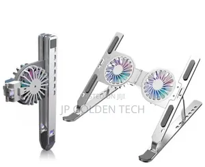 Aluminum Foldable Portable Laptop Stand With Dual Cooling Fans
