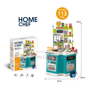 Larger Children Playing Home Kitchen