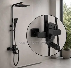 Black Square Shower With Abs Rose