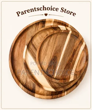 Acacia Wooden Serving Plate-Small 8"/Medium 9.8"/12"Big - 1pc