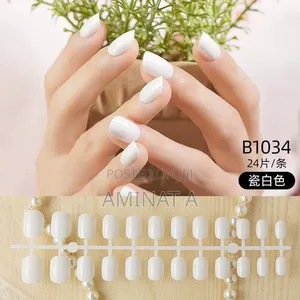 Glossy Coffin Drop Shaped Nails