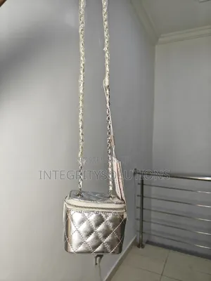 Silver Quilted Vanity Bag