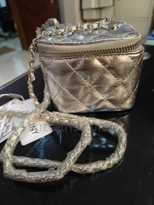 Silver Quilted Vanity Bag
