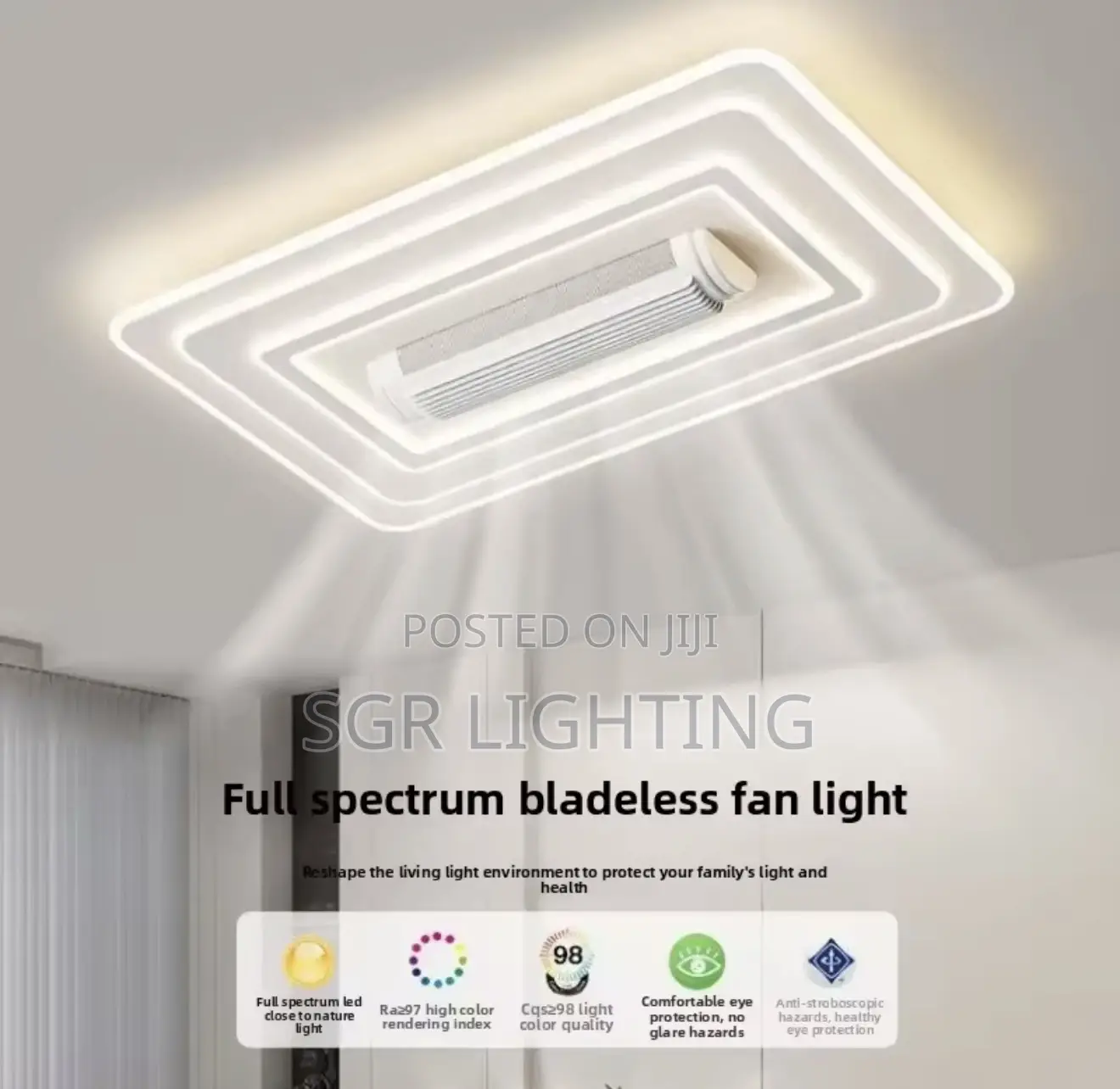Modern Invisible Bladeless Led Ceiling Light