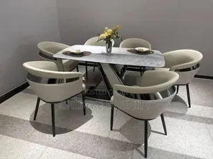High Quality Imported Marble Dining With 6 Chair Available to Pick Up