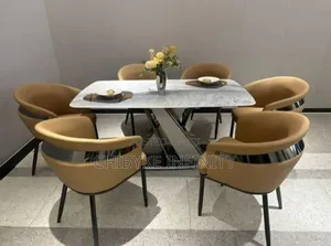 High Quality Imported Marble Dining With 6 Chair Available to Pick Up