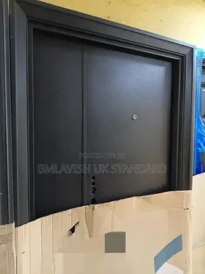 4ft Water-Resistant Plain Black Steel Security Door