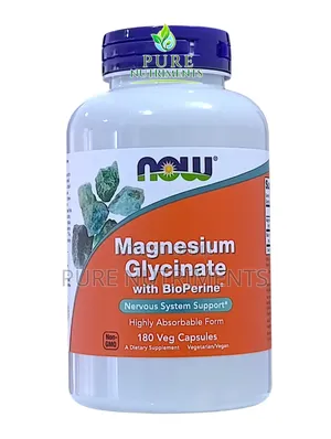 Now Magnesium Glycinate 200mg With Bioperine 180 Caps_ Sleep and Relax