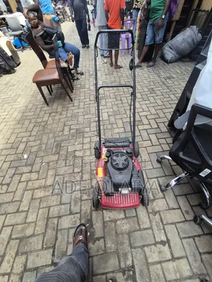 Red Petrol-Powered Rotary Lawnmower
