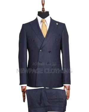 Best Turkish Double Breasted Suit + Complimentary Tie, Metal Cufflinks