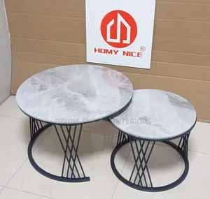 Top Nesting Coffee Table Set – Modern Round Tables - Set of 2