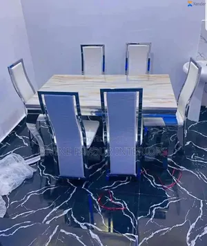 Dining Table Set of 6 Chairs - White