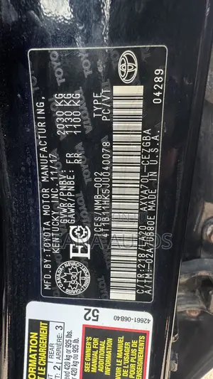 Toyota Camry XLE FWD (2.5L 4cyl 8AM) 2018 Black