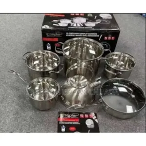 Pot Cookware Set With Kettle - 12pcs- Stainless