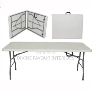 Outdoor Rectangular Plastic Folding Table - White