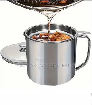 Stainless Steel Oil Storage Pot With Lid