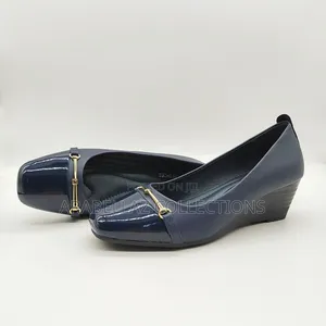 Pu Square Toe Ladies Wedge Heel Office Shoes Women Working Shoes