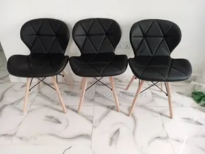 Set of 3 Modern Dining Chairs – Black