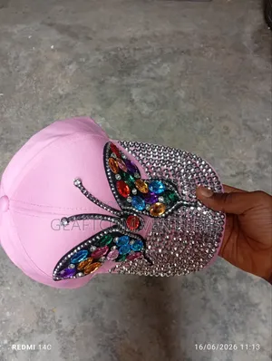 Quality Butterfly Beaded Face Cap
