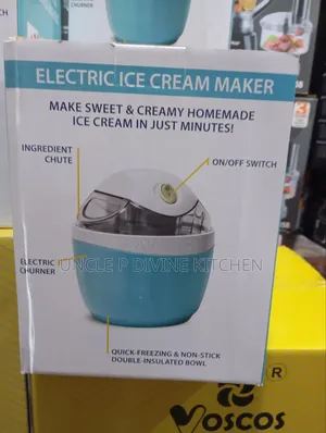 Electric Homemade Ice Cream Maker, No Ice Needed, Does the Mixing.