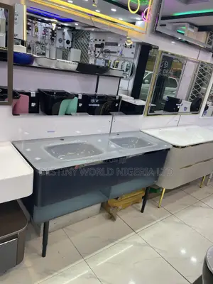 120cm Luxury Double Bowl Cabinet Wash Hand Basin Vanity.