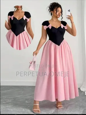 Pink Bow Maxi Dress | Elegant Party Dress - Brand New | Sizes S-XXL