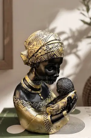Mother Child African Sculpture - Cultural Heritage Decor.
