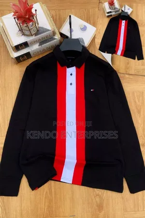 Black,Red,White Long Sleeve Polo