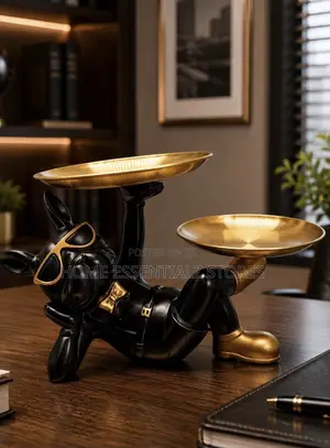 Butler Tray Holder Sculpture - Bulldog Tray Holder