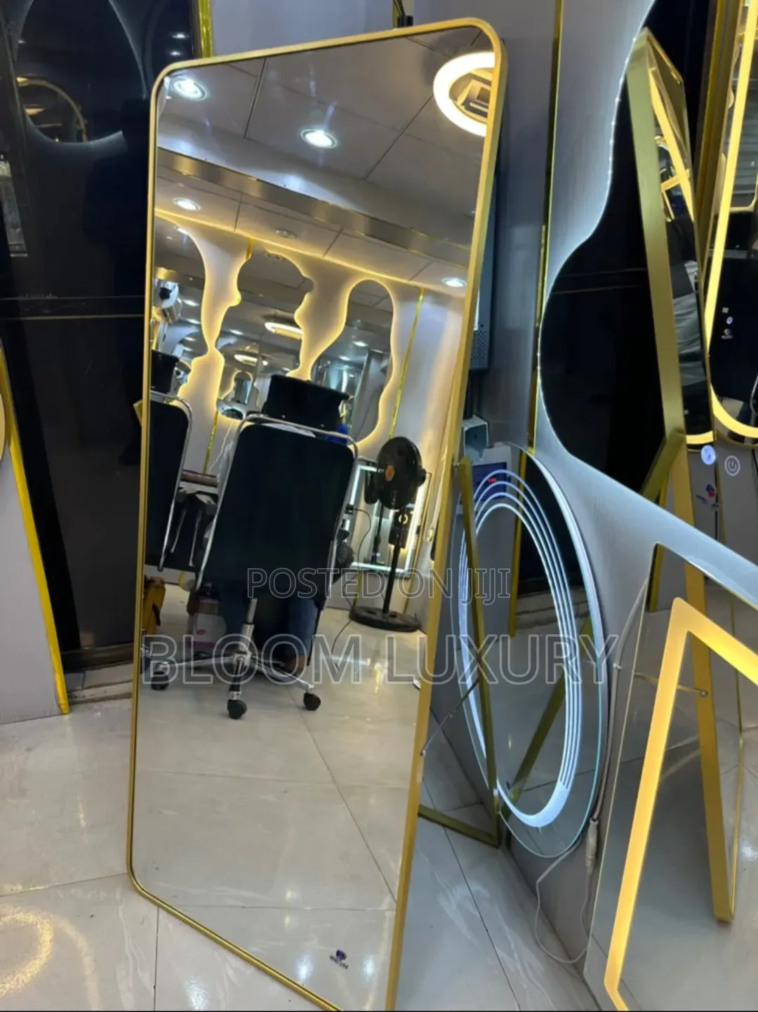 Full Dressing Plain Mirror (Gold and Black)