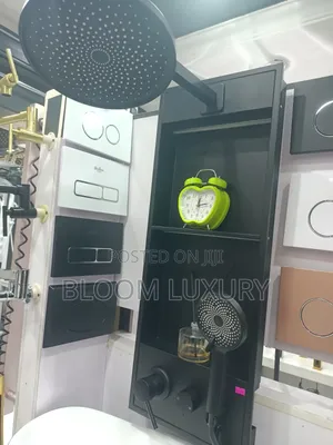 Conduit Matte Black Shower With Shelve