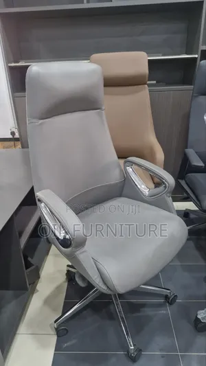 ​Orthopedic Executive Office Chair – Grey Tan Leather