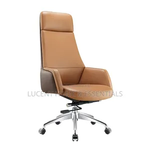 Luxury Executive Ergonomic Office Chair Premium Tan Leather