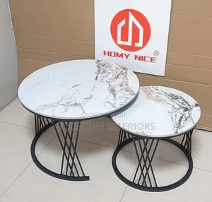 Newly Imported Twin Tables With Marble Top (Gold and Black-Legs )