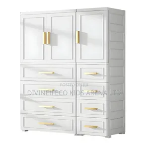 Baby Plastic Wardrobe Cabinet 8 Drawers + Hanging Storage Unit