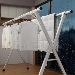 Foldable Telescopic Stainless Steel Clothes Drying Rack Hanger