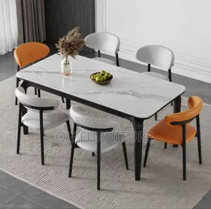 A Luxury Standard Unique Marble Dinning Table With Beautiful 6 Chairs