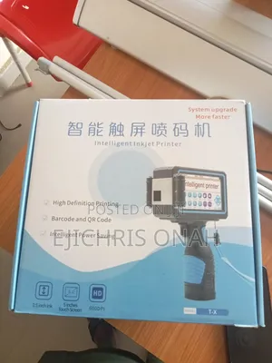 Intelligent Ink Printer For Date And Batch Number On The Table Water.
