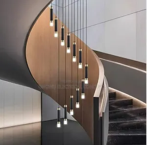 Luxury Double Head Led Chandelier - Gold Black Pendant Lamp for Home