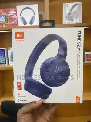 Blue JBL Tune 520 Bluetooth Headphones