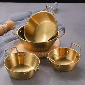 Gold Stainless Steel Serving Chops Plate