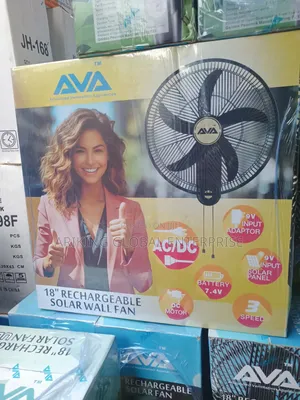 Ava Solar Wall Fan 18" – Rechargeable Battery Fan for Home Office