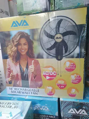 Premium 18-Inch Rechargeable Wall Fan – Solar, Ac/Dc, 3-Speed Control