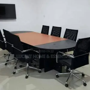 Modern Racetrack Boardroom Meeting Table With 8executive Swivel Chairs