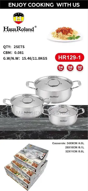 Haus Roland Hr129-1 Stainless Steel Casserole Set T361