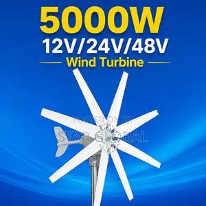 Smart Estates Choose 5000w 48v Horizontal Wind Turbine Energy Solution