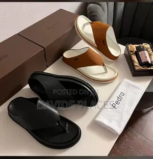Quality Original Pedro Leather Slide Avaliable in Black and Brown