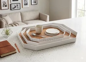 Set of 3 Octagon Melamine Serving Tray T. S
